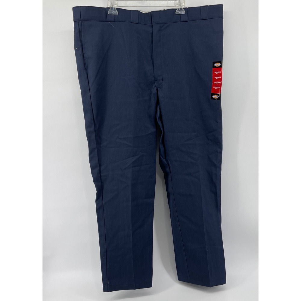 Dickies 874 Original Fit Work Pants Mens 46x32 Navy Blue Uniform Chinos NWT